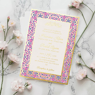 Turkish Geometric Motif Pattern Islamic Wedding Foil Invitation