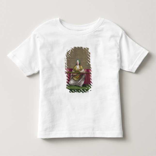 Turkish Girl, embroidering, 18th century (engravin Toddler T-shirt (Front)