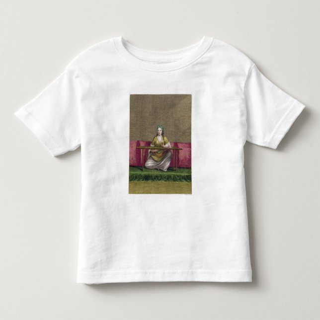 Turkish Girl, embroidering, 18th century (engravin Toddler T-shirt (Front)