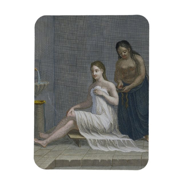 Turkish Girl, having her hair braided in the baths Magnet (Vertical)
