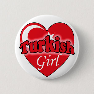 Turkish Girl Pinback Button