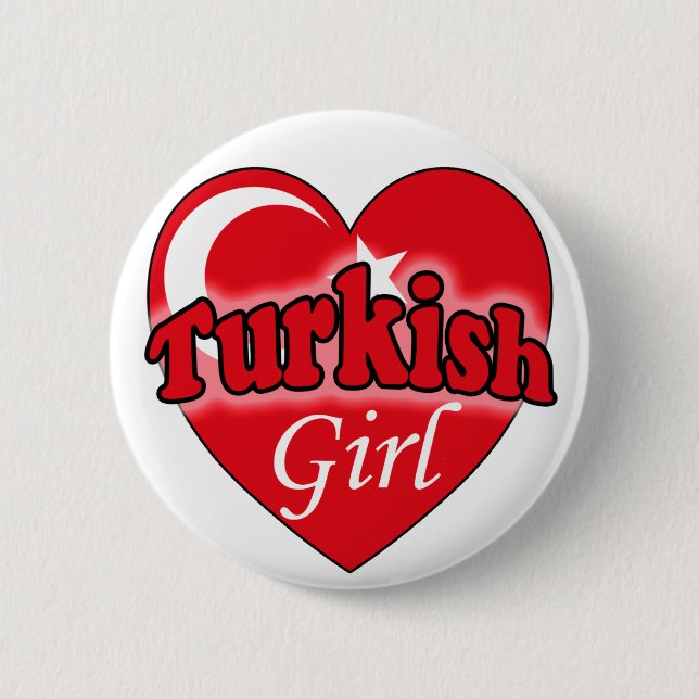 Turkish Girl Pinback Button (Front)
