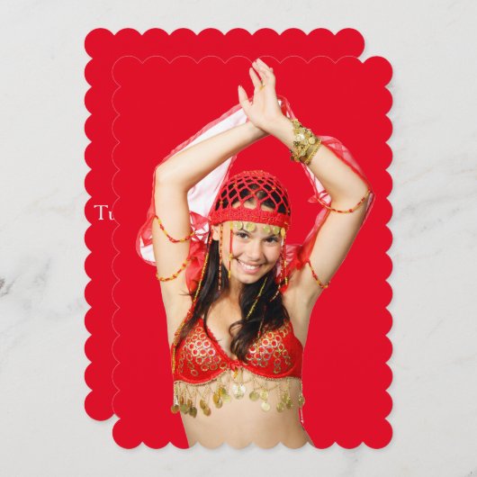 Turkish Gypsy Dancing in Bright Red Costume (Front/Back)