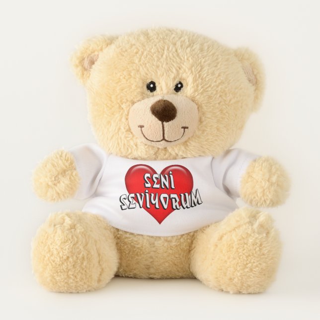 Turkish I Love You Red Heart Teddy Bear (Front)