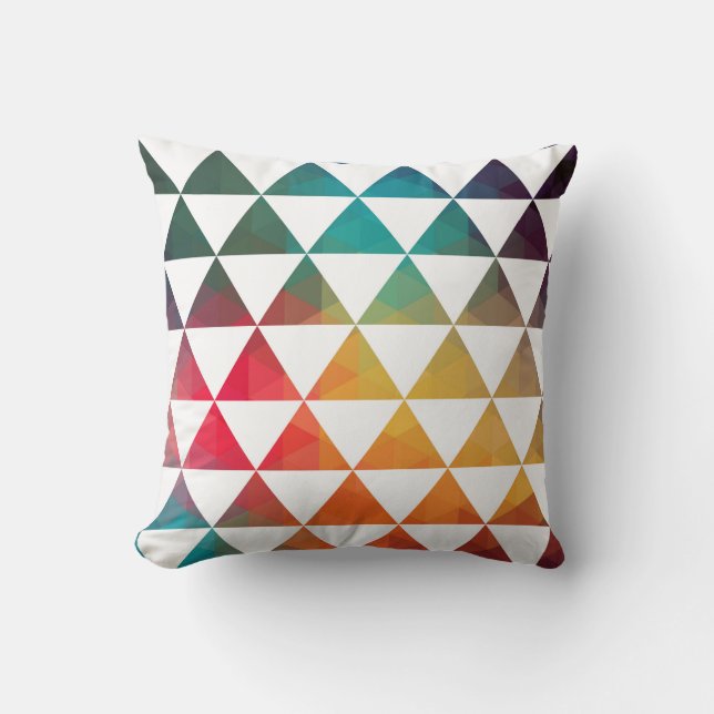 Turkish Inspired Colorful Geometric Pattern 3a Throw Pillow (Front)