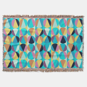 Turkish Inspired Colorful Geometric Pattern Throw Blanket