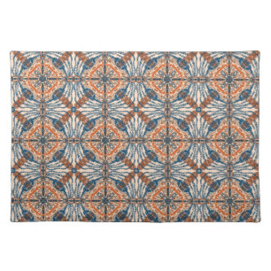 Turkish Inspired: Textured Navy & Terracotta Cloth Placemat