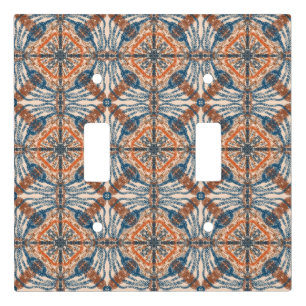 Turkish Inspired: Textured Navy & Terracotta Light Switch Cover