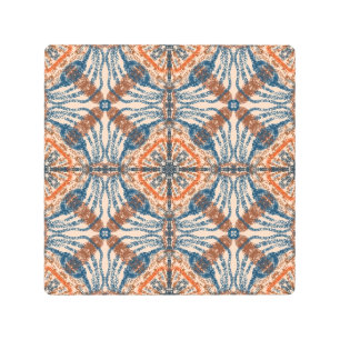Turkish Inspired: Textured Navy & Terracotta Metal Print