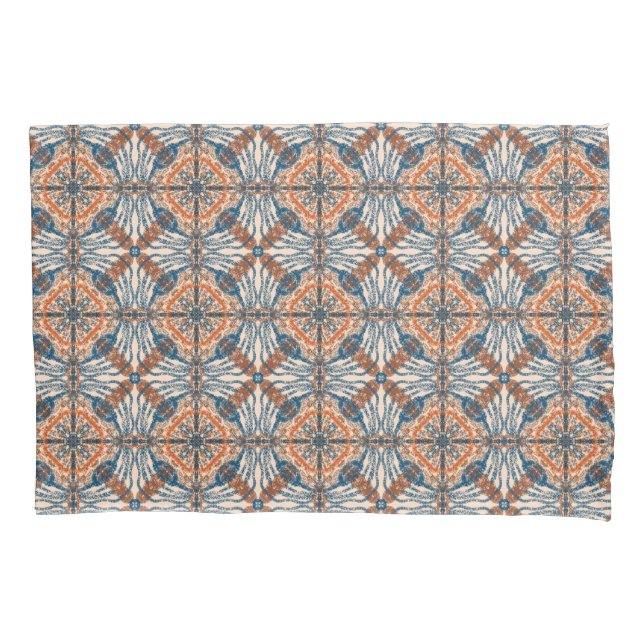 Turkish Inspired: Textured Navy & Terracotta Pillow Case (Front)