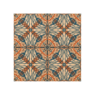 Turkish Inspired: Textured Navy & Terracotta Wood Wall Art