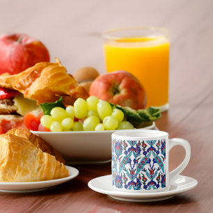 Turkish Iznik Floral Pattern Bridesmaid Gift Espresso Cup