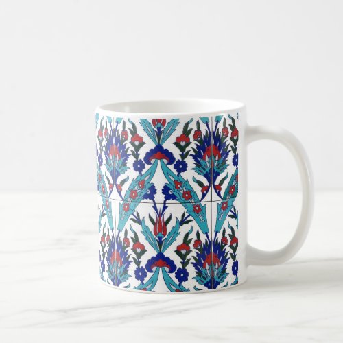 Turkish Iznik Floral Pattern Coffee Mug