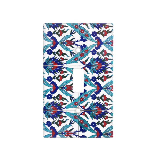 Turkish Iznik Floral Pattern Light Switch Cover (Front)