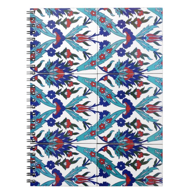 Turkish Iznik Floral Pattern Notebook (Front)