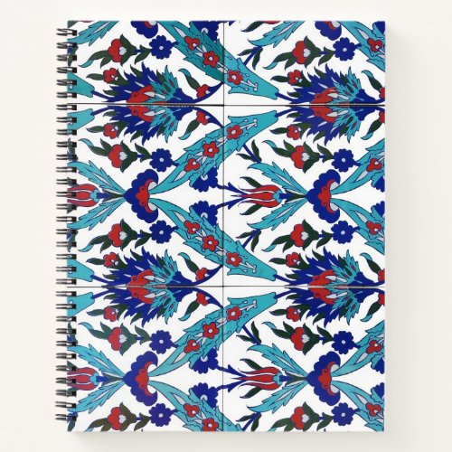 Turkish Iznik Floral Pattern  Notebook