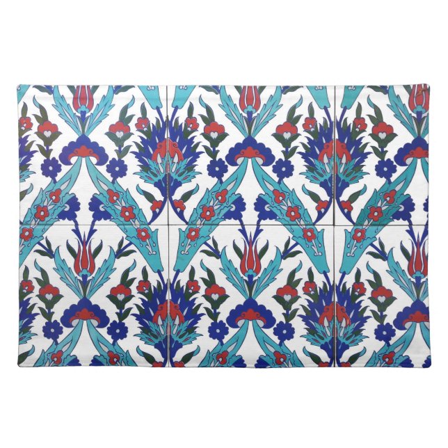 Turkish Iznik Floral Pattern Placemat (Front)