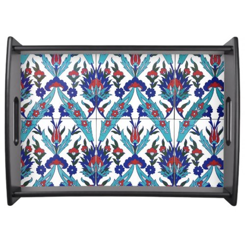 Turkish Iznik Floral Pattern Serving Tray