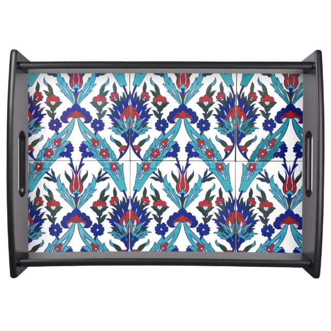 Turkish Iznik Floral Pattern Serving Tray (Front)