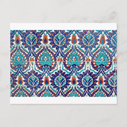 Turkish Iznik Ottoman Floral Design Pattern Postcard