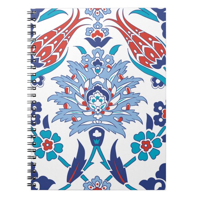 Turkish Iznik tiles: vintage pattern. Notebook (Front)
