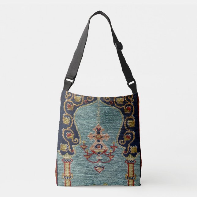 Turkish Kilim Carpet Rug Antique Crossbody Bag (Front)