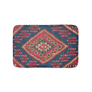 Turkish Kilim Carpet Rug Antique Red Blue