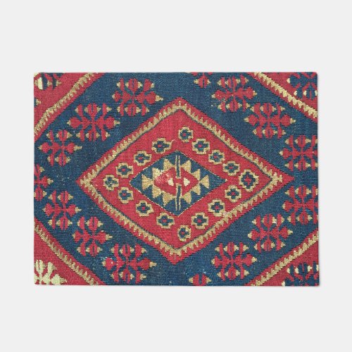 Turkish Kilim Carpet Rug Antique Red Blue