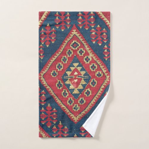 Turkish Kilim Carpet Rug Antique Red Blue Bath Towel Set