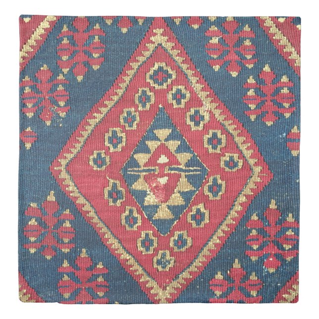 Turkish Kilim Carpet Rug Antique Red Blue Duvet Cover (Front)
