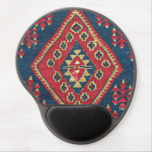 Turkish Kilim Carpet Rug Antique Red Blue Gel Mouse Pad