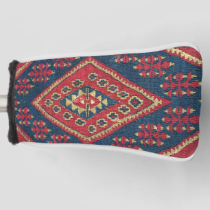 Turkish Kilim Carpet Rug Antique Red Blue Golf Head Cover