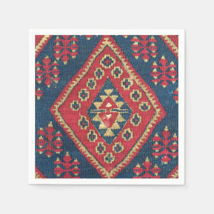 Turkish Kilim Carpet Rug Antique Red Blue  Napkins