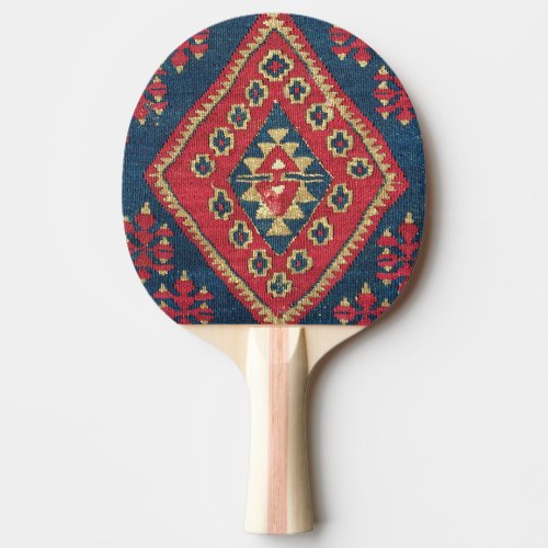 Turkish Kilim Carpet Rug Antique Red Blue Ping Pong Paddle