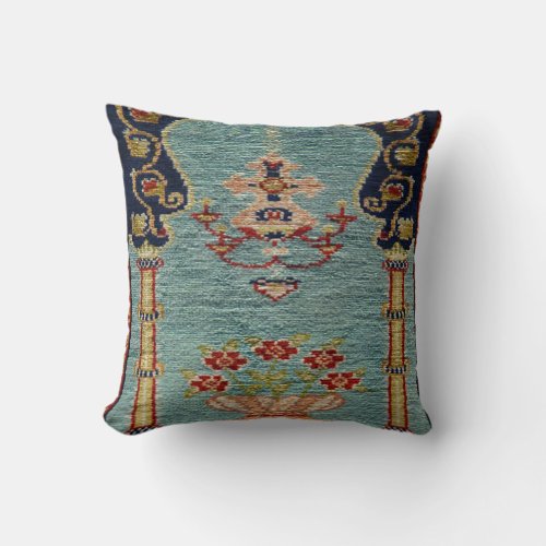 Turkish Kilim Carpet Rug Antique Throw Pillow