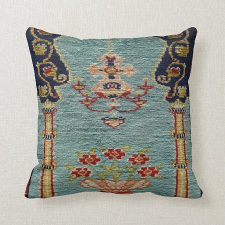 Turkish Kilim Carpet Rug Antique Throw Pillow