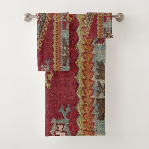 Turkish Kilim Carpet Rug Bath Towel Set