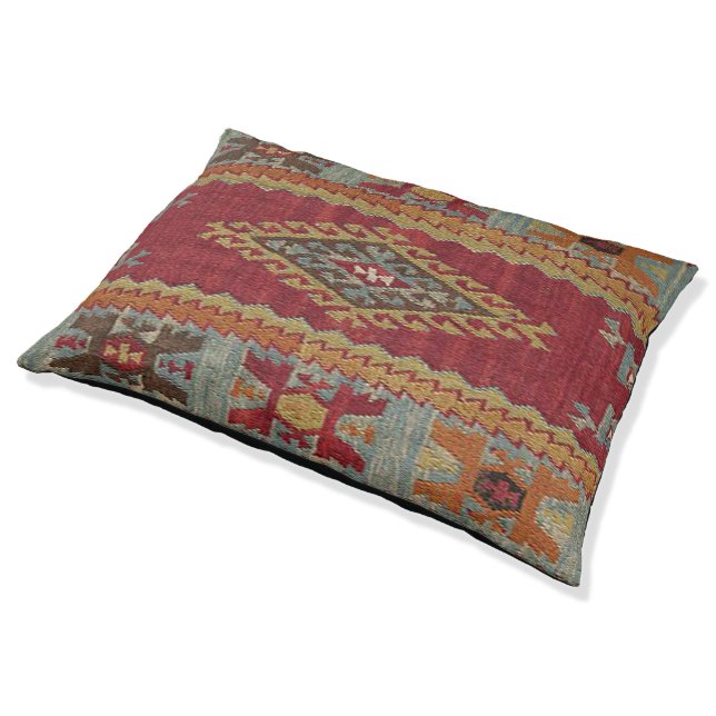 Turkish Kilim Carpet Rug Pet Bed (Angled)