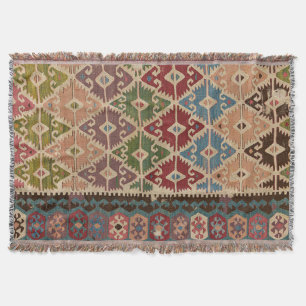Turkish Kilim Carpet Rug Throw Blanket