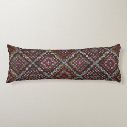 Turkish Kilim Colorful Tribal Mosaic Body Pillow