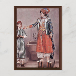 Turkish Lady With Maid By Liotard Jean-Ã‰Tienne (B Postcard