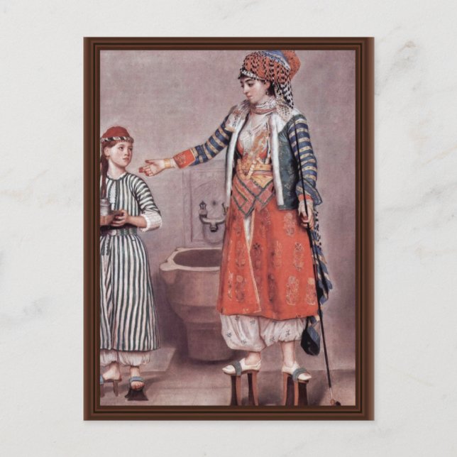 Turkish Lady With Maid By Liotard Jean-Ã‰Tienne (B Postcard (Front)