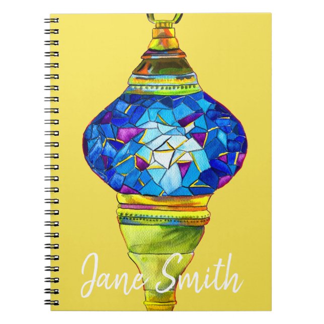 Turkish lamps mosaic art watercolor notebook (Front)