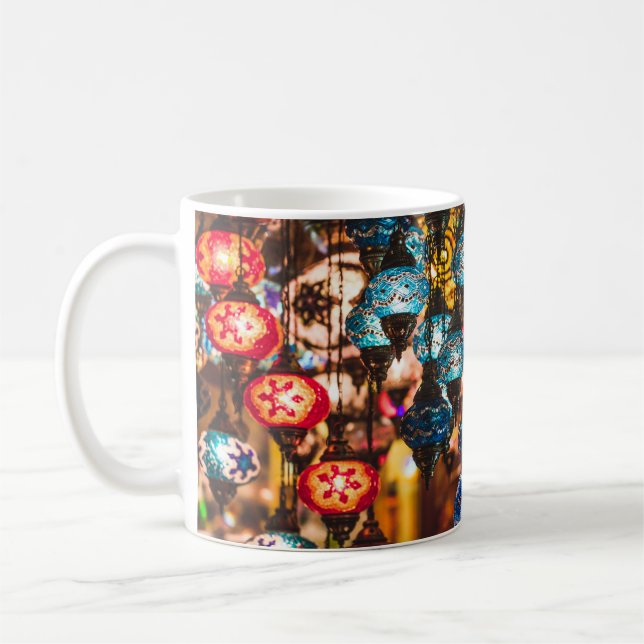 Turkish lamps: mosaic glass art coffee mug (Left)