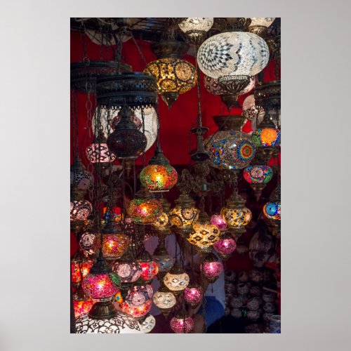 Turkish Lanterns At Market Poster
