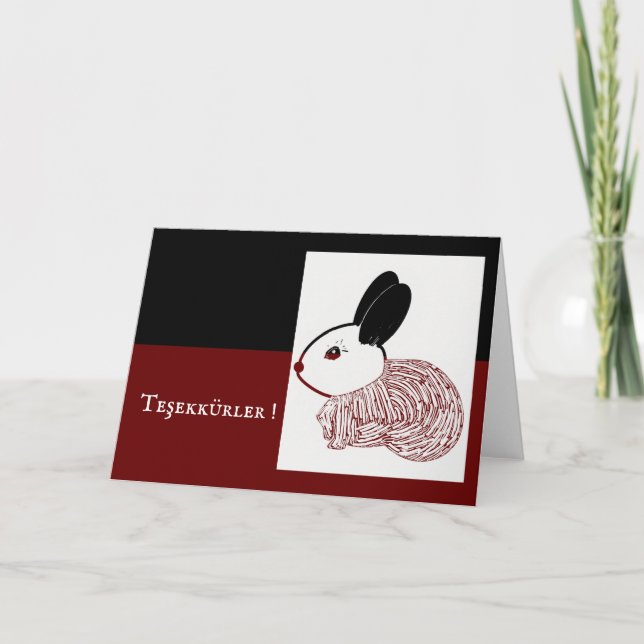 Turkish Letterpress Thank You Card (Front)