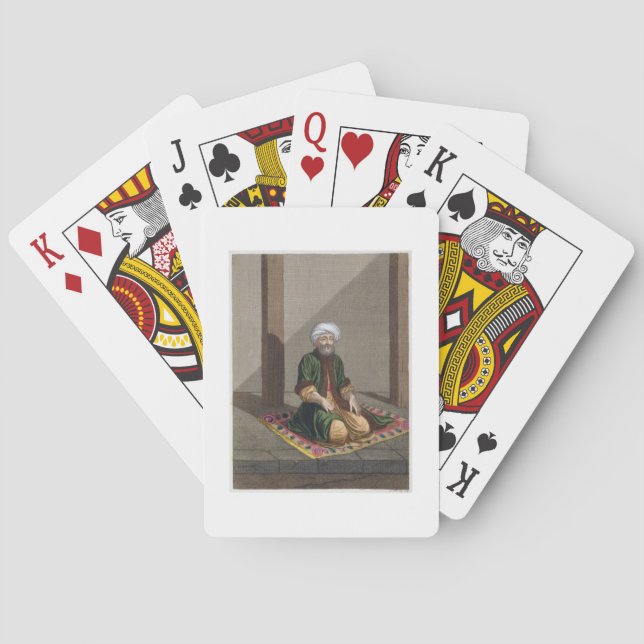 Turkish Man, praying, 18th century (engraving) Poker Cards (Back)