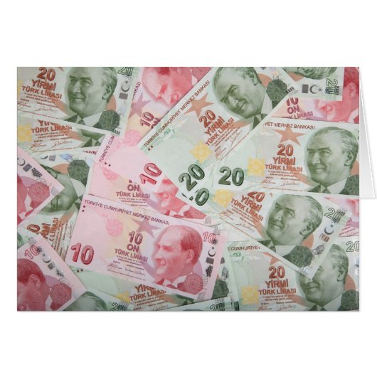 Turkish Money Background Cards (Front Horizontal)