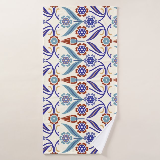 Turkish Mosaic: Colorful Seamless Pattern Bath Towel (Bath Towel)