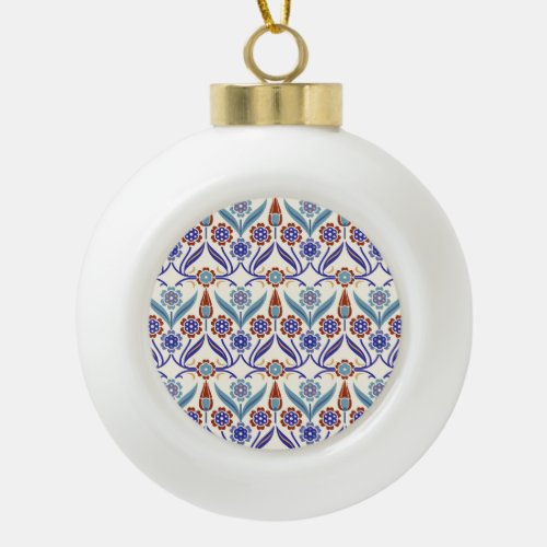 Turkish Mosaic Colorful Seamless Pattern Ceramic Ball Christmas Ornament